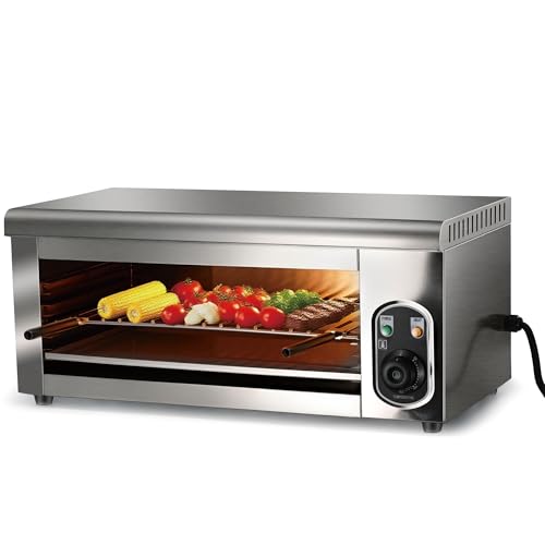 2000W Salamander Broiler, Electric Raclette Grill Cheese Melter, WQV Commercial Wall Mount or Countertop Stainless Steel Toaster Oven 50℃-300℃ for Cheese Steak Meat