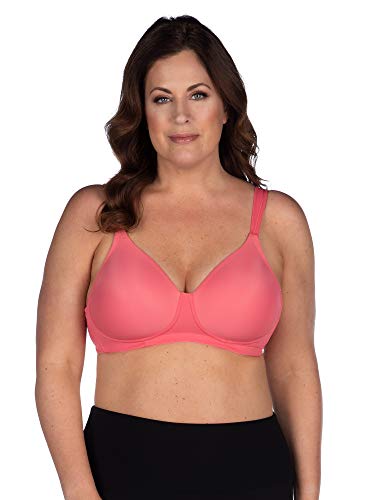 LEADING LADY Women's Plus-Size Underwire Padded T-Shirt Bra, Sun Kissed Coral, 52F