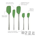 Tovolo Stainless Steel Handled Silicone Spatula Set of 5 Pesto Green, Dishwasher Safe Kitchen Spatula Set for Cooking Baking, Non Toxic BPA Free Silicone Spatula set with Metal Steel Handle - Image 3