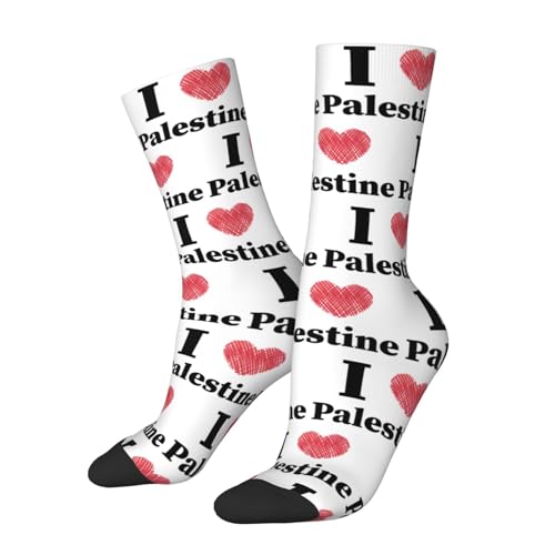 I Love Palestine Breathable Crew Socks