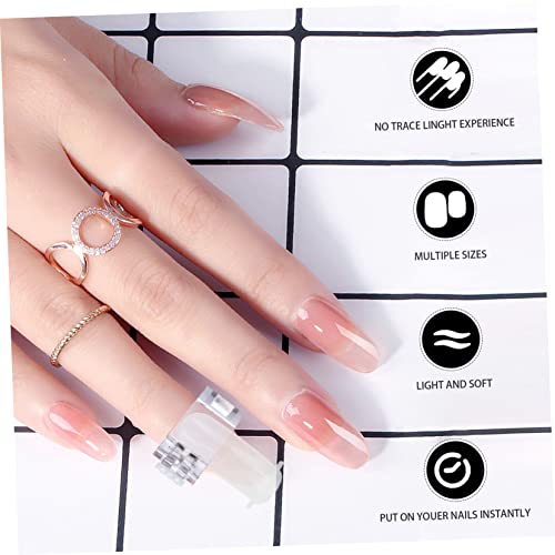 LALAFINA 120 Pçs/Caixa Nail Art Sem Costura Peça De Unhas De Plástico Criança Unhas Falsas Unhas Dec