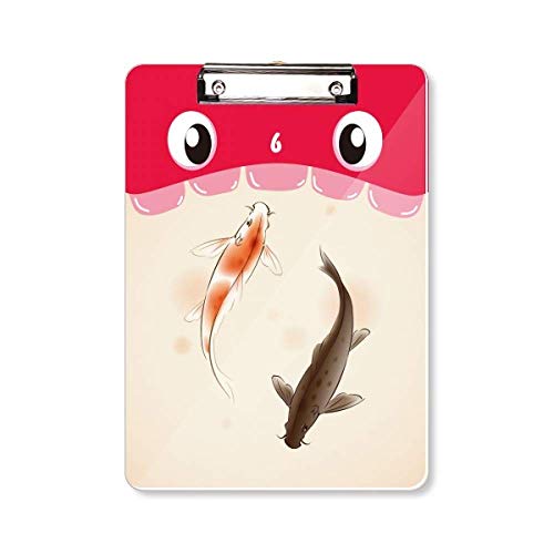 Porte-bloc de qualité supérieure A4 au motif traditionnel poisson de chance