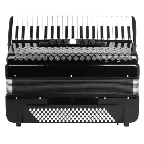 Fisarmonica a molla a tre file con 120 bassi e 41 tasti, corpo solido in xilofono, motivo in vernice nera for pianoforte, cinque effetti sonori con interruttore con un clic, adatto for principianti e