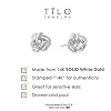 14K Gold Love Knot Stud Earrings, 9mm Diameter, Push-Back