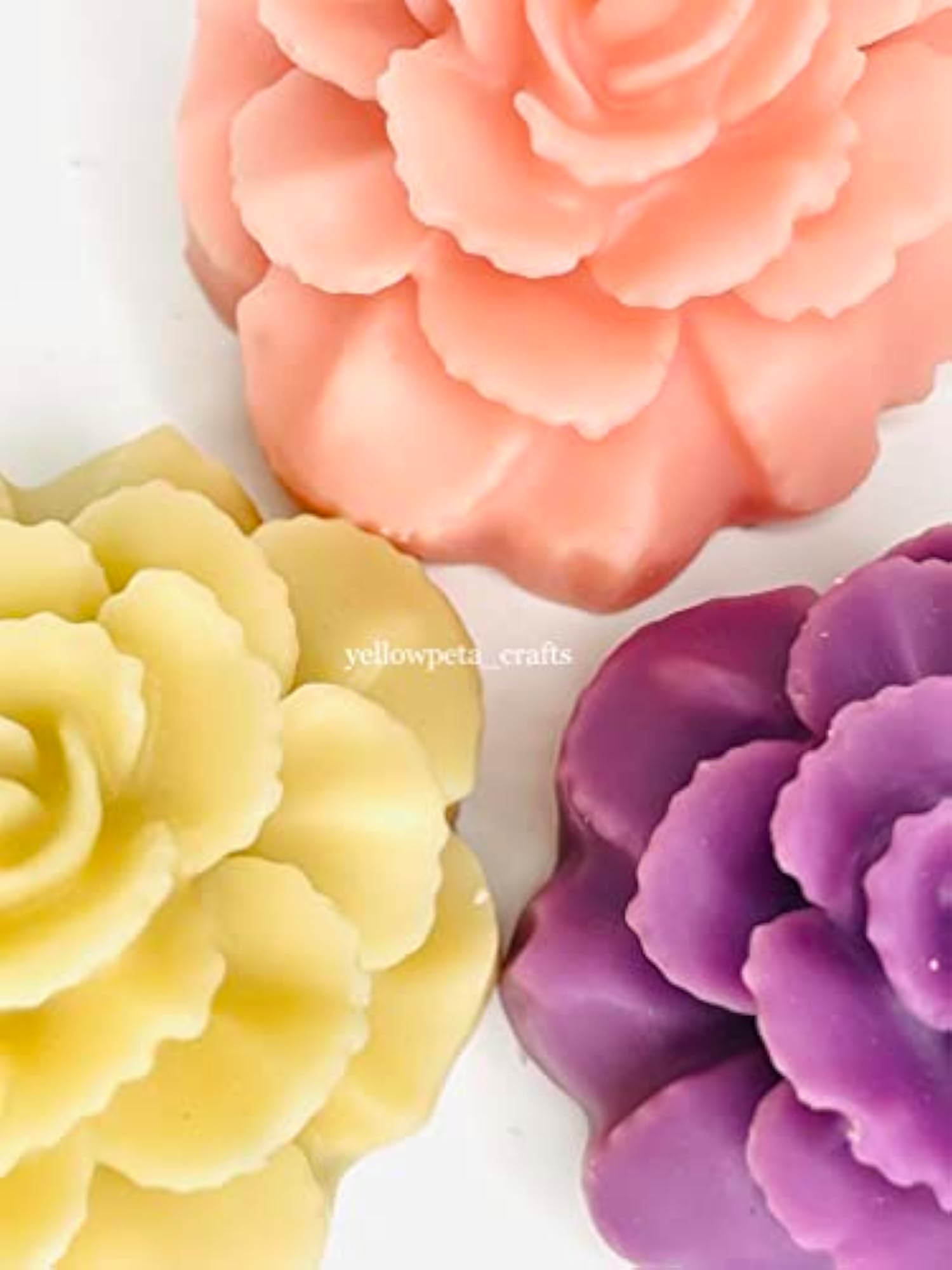 Carnation Flower Candles Set, 100% Soy Wax Gift Pack