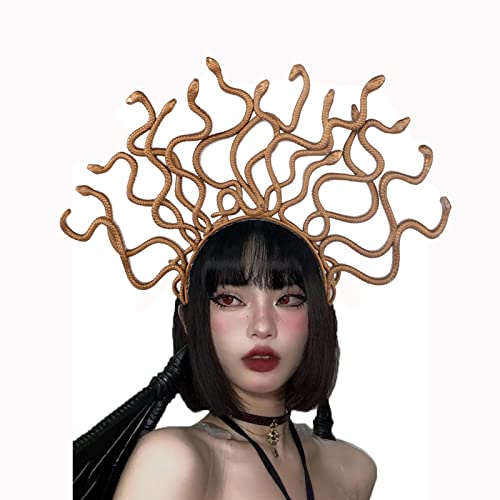 Faxianther Gold Snake Headband Halloween Costume Cosplay Headpiece Hair Hoop Scary Day Of The Dead Fancy Dress Party Masquerade Ball Snake Crowns Tiaras Hair Band - Image 3