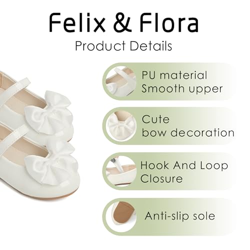 image for Felix & Flora Toddler Flower Girl Dress Shoes PL White Size 6 Girl Bal