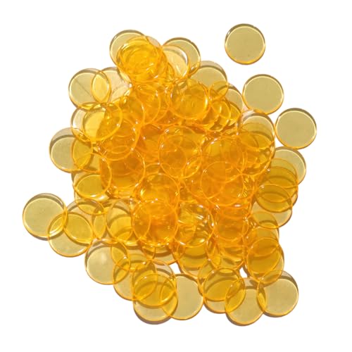 100本/セットプラスチック 19 mmチップマルチカラーマーカー楽しい家族クラブ子供ゲーム用品カウント数学のおもちゃ, クリアライトイエロー