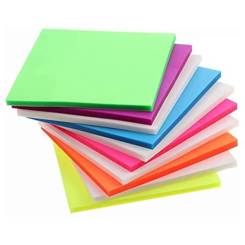 300 Sheets Clear Sticky Notes - 6 Packs Colorful Waterproof Sticky Notes, 75mm x 75mm Color for Students, Reading, Learning, School and Office, 50 Notes Per Pad Cover