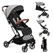 MoMi ESTELLE Passeggino Leggero per bambini da 6 mesi fino a 15 kg - pieghevole da viaggio, cinture a 5 punti, schienale reclinabile, cappottina estensibile, ruote EVA, posizione verticale da chiuso