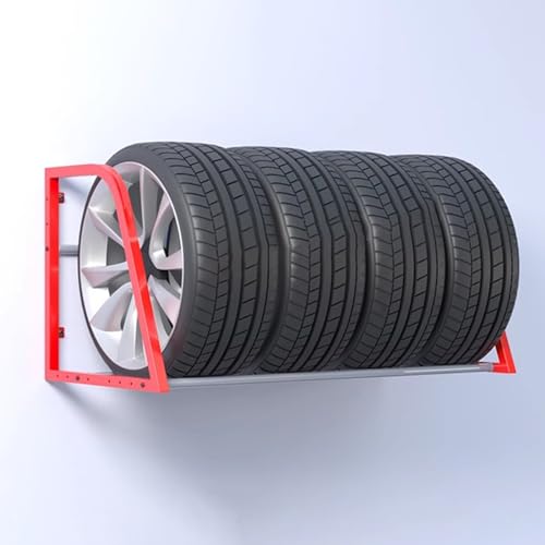 ASumPio Reifenlagerregal, Lagerregal Für Saisonreifen, Großer Auto-Ersatzreifenhalter Für Wohnmobil-/Anhänger-/Schnee-/Winter-/SUV-Räder, Garagen-Sattelreifenregal-Felg,Wall Mount