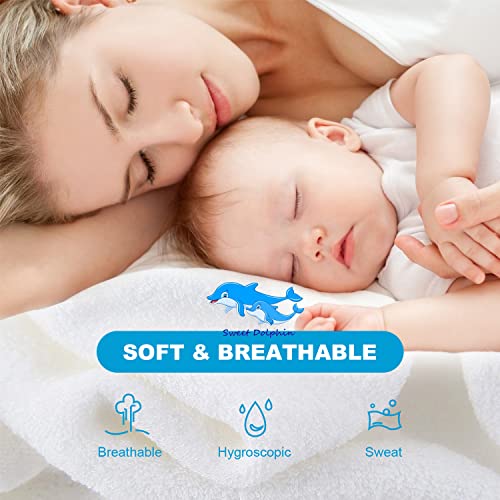 Sweet Dolphin Bamboo Baby Bath Towel - Ultra Absorbent - Soft Hooded Towels For Babies,Infant - Baby Registry Gifts-Yellow, Blue, Red, 30X30 Inch(Pack Of 3) #TOP6