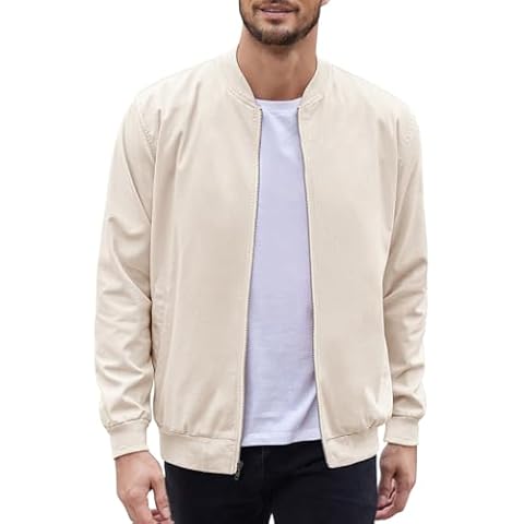 COOFANDY Mens Casual Linen Bomber Jacket Cover