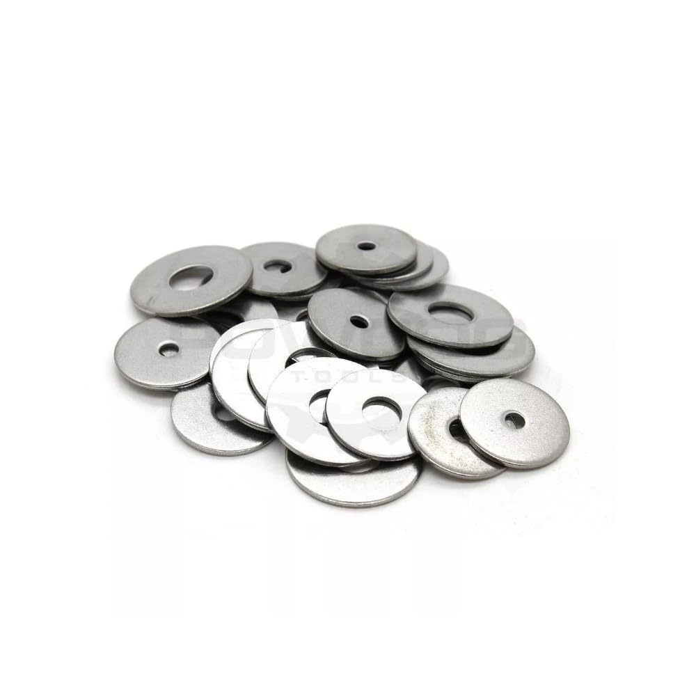 100x M10 x 35mm Penny Mudguard Washers A2 304 Stainless Steel Washers, Plain Wide Metal Washer, Flat Repair Washer, Large Metal Washers, Round Flat Spacer Repair Washer For Screws Bolts