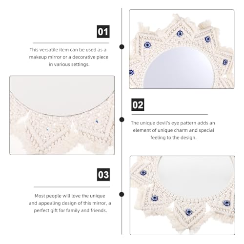 Miroir macramé mauvais œil une touche de sérénité bohème pour votre salon - 4