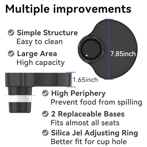 Image of [2 Packs] Kids Car Seat Tray, Travel Tray with Cup Holder for Toddler Baby, Kids Car Seat Food Snack Organizer for Road Trip, Stroller snack Organizer Travel Must Haves Toddler Must Haves (Black)