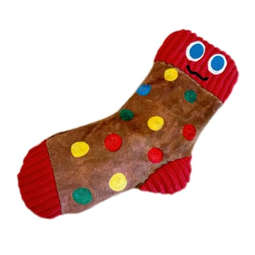 Colorido juguete chirriante en forma de calcetín para perros, ejercicio de masticación de felpa suave, juguete de compromiso, estación de alimentación para el desarrollo dental de mascotas, juguete