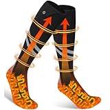 Beheizbare Socken Ferdiiz, 2er 5V/9000mAh Akku Max. 18H, Wolle Fußwärmer Elektrisch Wiederaufladbare 2 Heizdraht Beheizte Socken Heizsocken 3 Heizstufen für Jungen Mädchen