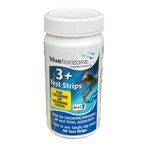 Blue Horizons 3 Way Chlorine Test Strips (1 x 50) One Dip Hot Tub Spa Pool Water Testing (50 Strips) Cover