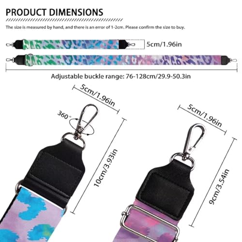 Image of Coldinair Colorful Leopard Print Purse Straps Replacement Crossbody Bag Straps,Wide Shoulder Strap Adjustable Guitar Strap for Purse