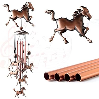 Horse Gifts for Women Mom Gift Wind Chimes for Outside Clearance Copper Windchimes Outdoors Patio Decor House Warming Gifts Outdoor Wind Chimes Garden Decor for Outside Porch Yard Decorations Outdoor