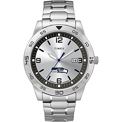 Timex Men's NFL Citation 42mm Watch â€“ Seattle Seahawks with Stainless Steel Expansion Band