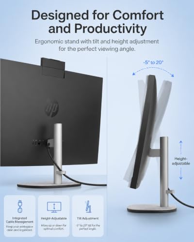 Image of HP 27 inch All in One Desktop Computer Touchscreen Copilot PC 64GB DDR5 2TB SSD | AMD Ryzen AI 7 350 | FHD IPS Display | 1080p IR Camera | WiFi 6 BT5.4 | Windows 11 Pro | Wireless KB&Mouse | Home Office PC