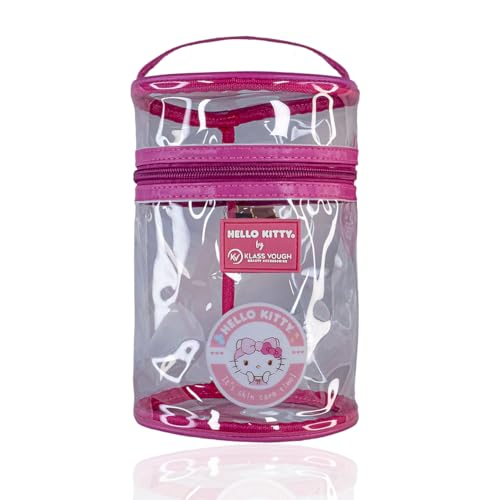 Klass Vough Necessaire Cilíndrica G Hello Kitty - Armazenamento de Produtos de Beleza e Higiene - Rosa - Desenho Animado