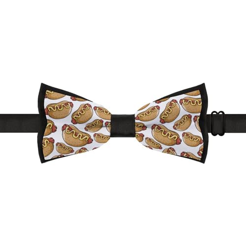 GoasNei Hot Dog Cartoon Bow Tie for Men Adjustable Necktie Funny Tie Neck Ties for Weddings Party