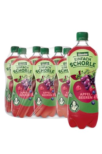 Valensina | EinfachSchorle | Apfel-Beeren | 6x 750 ml | Ohne Zucker | Apfel-Beeren-Schorle mit Kohlensäure