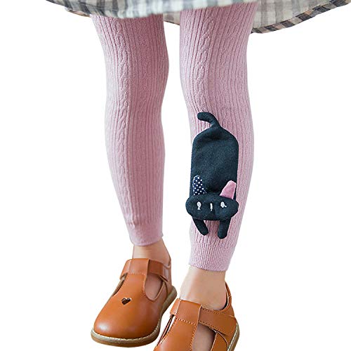 3 Pack Girls Knit Leggings Pants Footless Cute Cat Tights Pantyhose 1-8 Years3