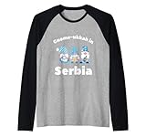 Serbia Hanukkah Judío Gnomeukkah Janucá Serbia Camiseta Manga Raglan