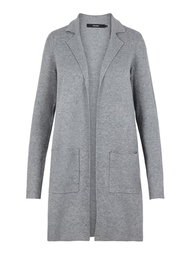 VERO MODA Damen Vmtasty Fullneedle New Coatigan Noos Mantel, Grau (Medium...