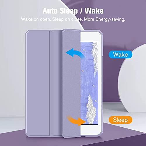 Image of SwooK Hybrid Case for 7.9 inch iPad Mini 5 /4 - Clear Back Shell Flip Cover (Lilac Purple)