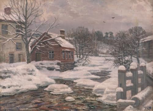 Affiches d'art Vinterlandskap Med Hus Ved Mesna pour créer un salon chaleureux et élégant