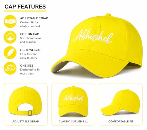 Image of AICA Personalised Name Cotton Cap for Men & Women � Black, Free Size | Gifts for Men & Women