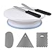 Ejoyous Aluminium Alloy Cake Decorating Turntable,11 Inch Revolving Cake Stand with Decorating Sets, Scraper Combs (3pcs),2 Icing Spatula (Scraper Cutters)