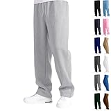 Generisch Baggy Jogginghose Herren Baumwolle Lang Wide Leg Hose Weites Bein Sweatpants Winter Warme Elastische Taille Sweathose Sporthose Sweat Pants Mit Taschen Und Kodelzug Laufhose Open Leg Jogger