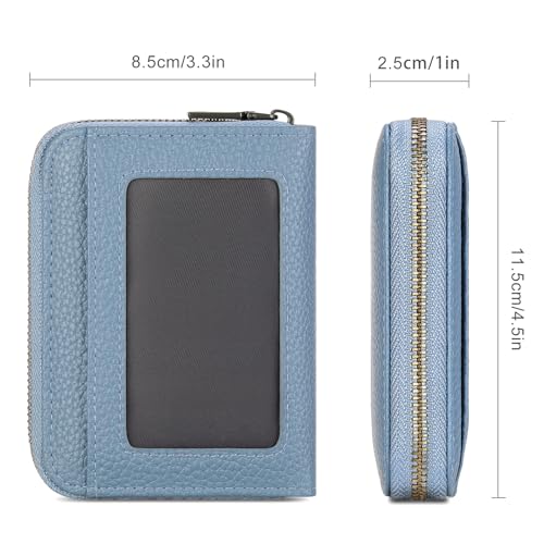 Image of SENDEFN Leather Wallet Women RFID Blocking Small Compact Wallets Credit Card Holder with ID Window