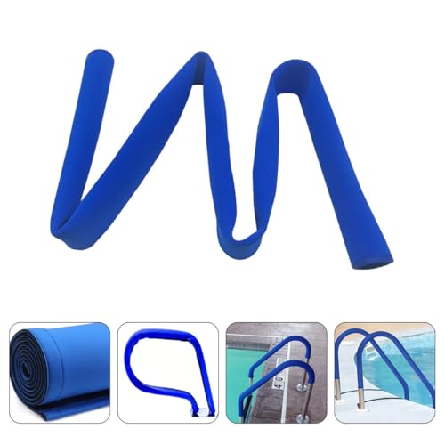 Cubierta de pasamanos para piscina de neopreno azul con cremallera 6