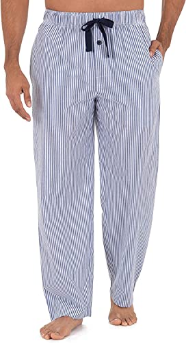 Fruit of the Loom Men's Woven Sleep Pajama Pant, Blue Stripe, XLarge-Tall