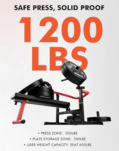 Image of GMWD Chest Press Machine, Bench Press Machine with Independent Converging Arms, Adjustable Flat Incline Bench for Chest, AB Workouts, Shoulder Home Gym Equipment