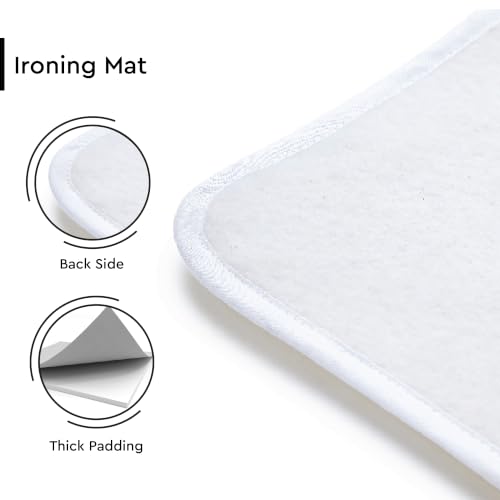 Image of Encasa XO Ironing Mat, 3mm Felt Padding, Silicone Iron Rest