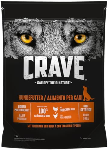 Produktbild von Crave Hundefutter Trockenfutter Adult mit Truthahn & Huhn - 1 kg