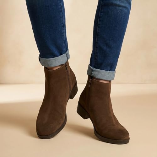 Image of Big Fox Men's Premium Suede Cuban Boots | Stylish Ankle-Length Casual Boots | Lightweight & Comfortable