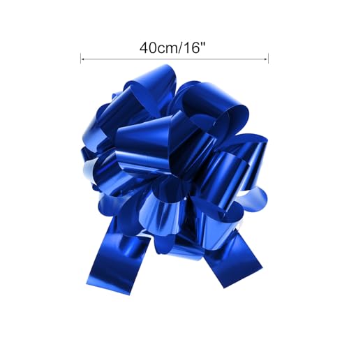 Lazos extra gigantes de 16" para envolver cestas de Navidad azul 3