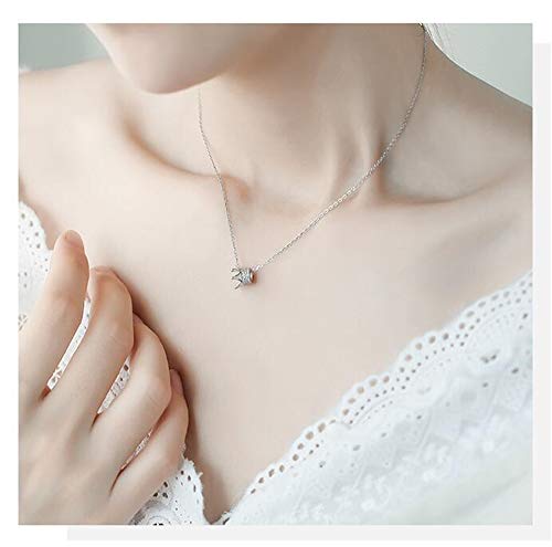 Princess Crown Charm Necklace for Women Girls 925 Sterling Silver Delicate Cute Crystal CZ Queen Royal Tiara Pendant Luck Choker 18" Silver Chain Adjustable Dainty Wedding Jewelry Birthday Gift Box2