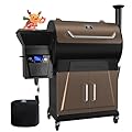 Z GRILLS 2023 Newest Pellet Grill Smoker with PID 2.0 Controller, LCD Screen, 2 Meat Probes, Huge Storage Cabinet, 697 sq in Cooking Area, Rain Cover for Outdoor BBQ, 700D6, Bronze