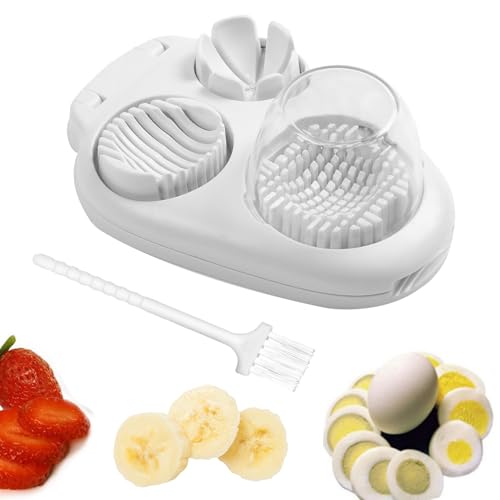 2 Pcs 3 In 1 Egg Slicer,Egg Slicer For Hard