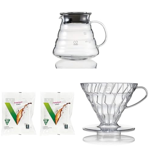 yZbgzHARIO(nI) V60OXT[o[600NA 600ml 2-5tp dqW { XGSR-60-TB + HARIO(nI) V60y[p[tB^[02 W zCg 1-4tp { VCF-02-100W 20